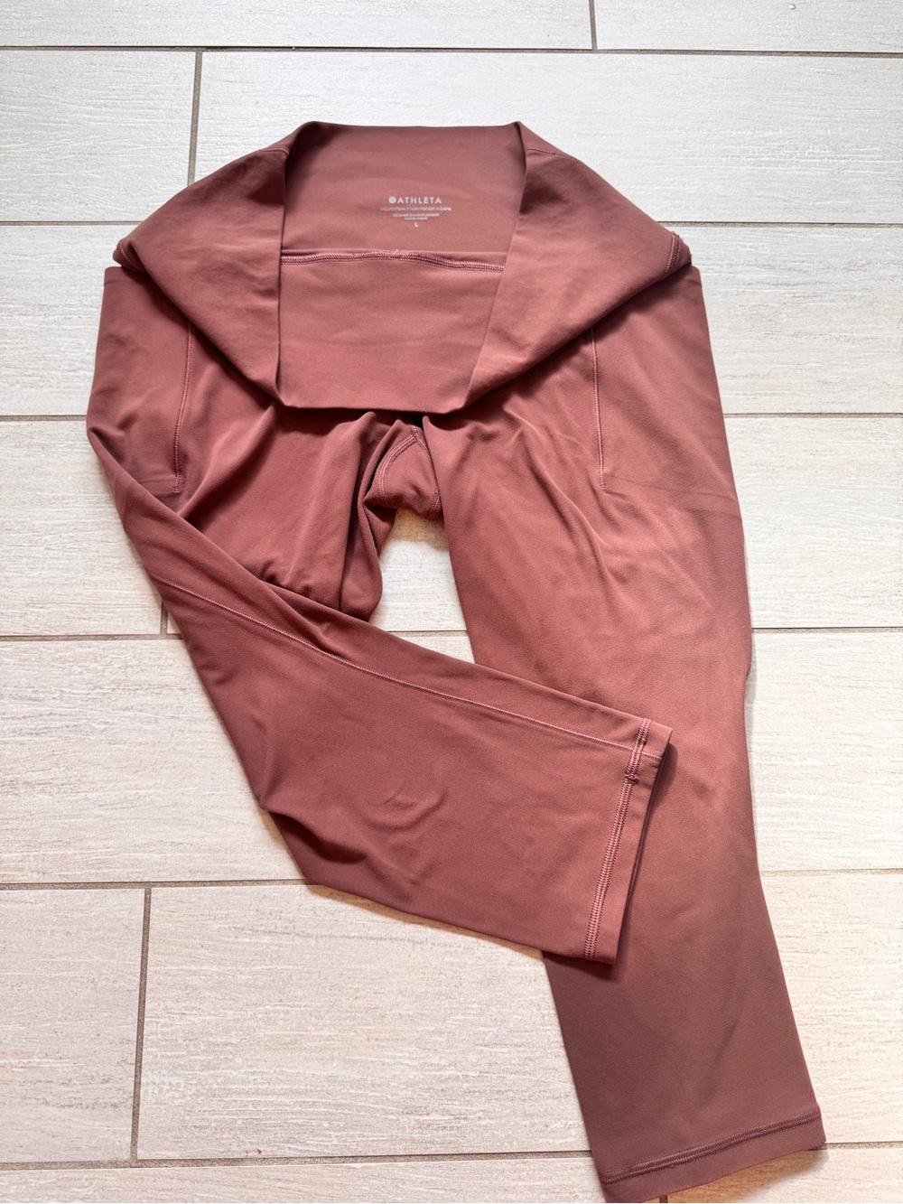 Athleta High-Rise Leggings in Dusty Rose Brown